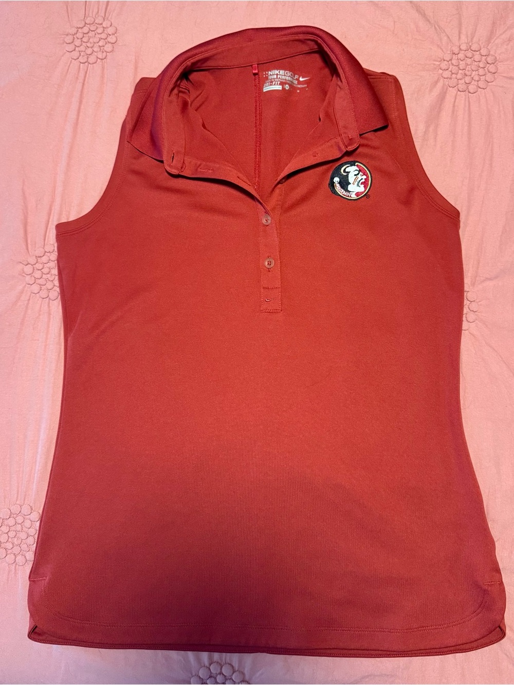 Nike Golf Women’s Red Sleeveless Polo Tank Top - Florida State Logo